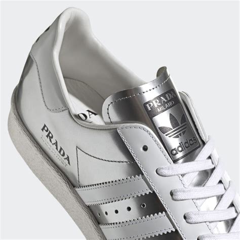 superstar adidas prada|prada x adidas superstar silver.